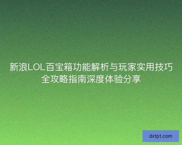 新浪LOL百宝箱功能解析与玩家实用技巧全攻略指南深度体验分享