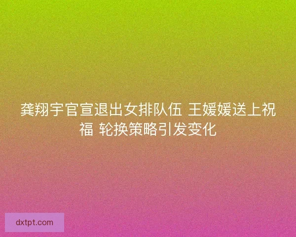 龚翔宇官宣退出女排队伍 王媛媛送上祝福 轮换策略引发变化