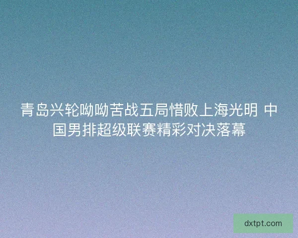 青岛兴轮呦呦苦战五局惜败上海光明 中国男排超级联赛精彩对决落幕